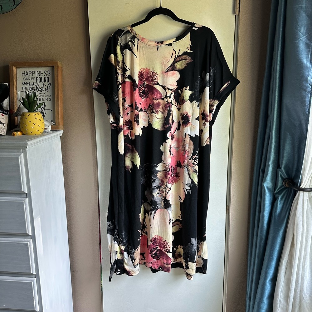 Floral Black and Pink Women's dress